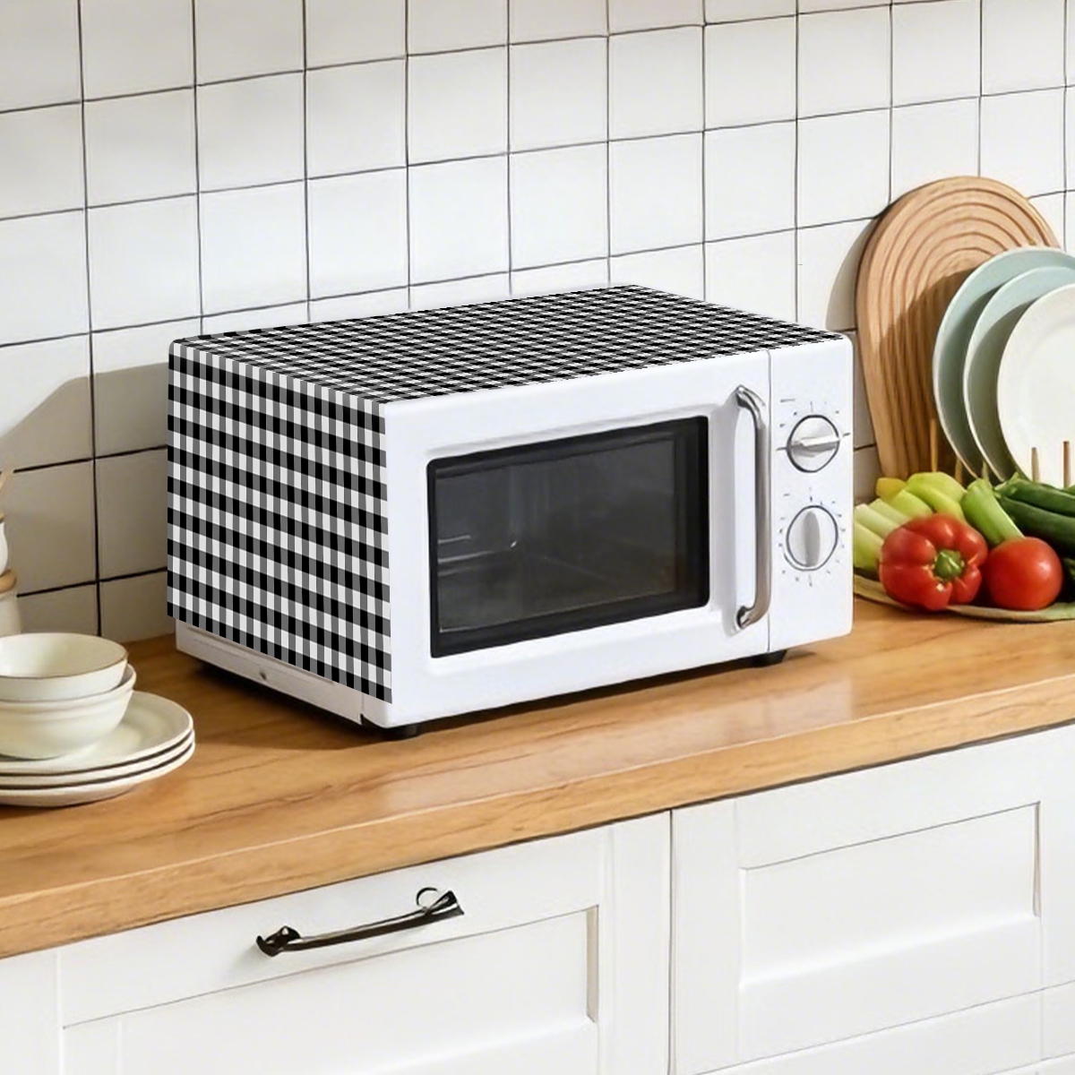 Black White Plaid Microwave Ov – Kitchen Appliances Oven recenzja i cena