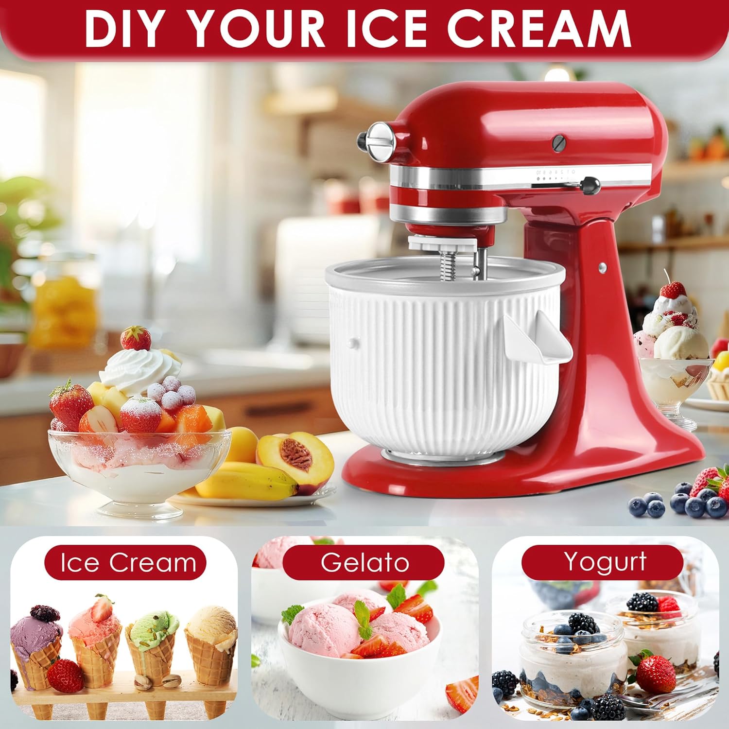 Ice Cream Maker Attachment for – Kitchen Appliances Manufacturers recenzja i cena